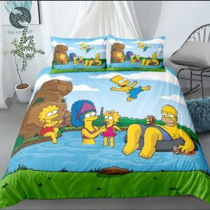 3d Simpsones Family Pool Vacation Bedding Set Printed