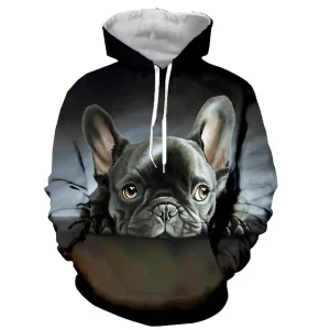 French Bulldog Long Sleeves 3D Print Zipper/Hoodies/Sweatshirts/Jacket/Men/Women