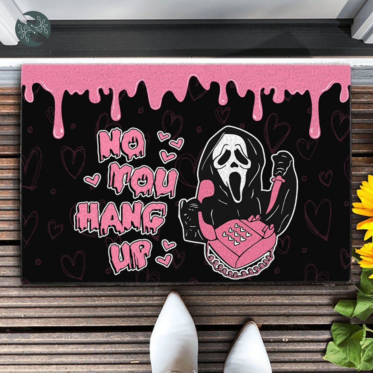 90s Horror Movie No You Hang Up Scary Welcome Doormat