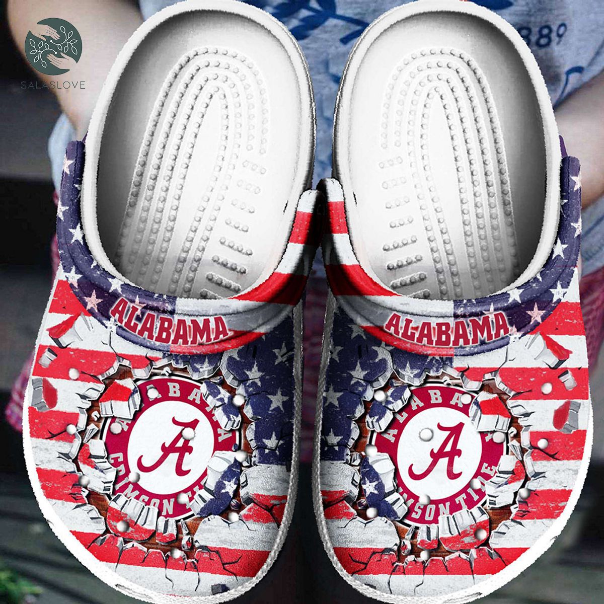 Alabama America Flag Crocs Crocband Clogs