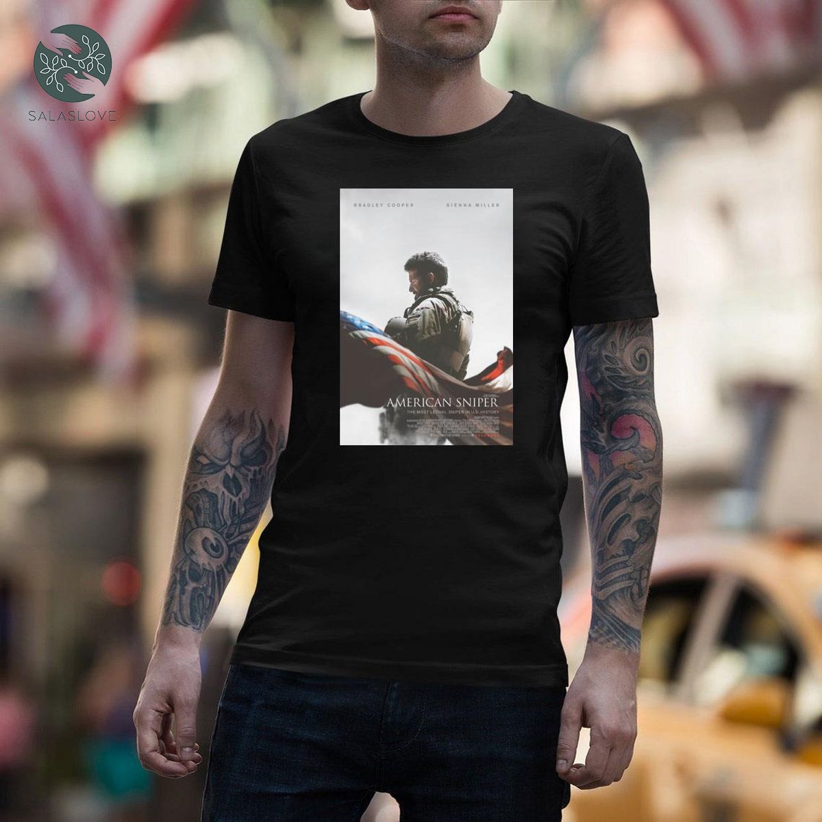 American Sniper Bradley Cooper USA Soldier Hot Movie T-shirt