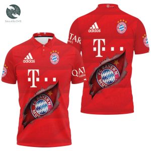 Bayern Munich Jersey Logo Ripped For Fan 3D Polo Shirt
