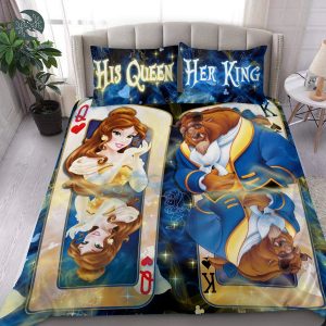 Beauty & The Beast His Queen Her King Bedding Set