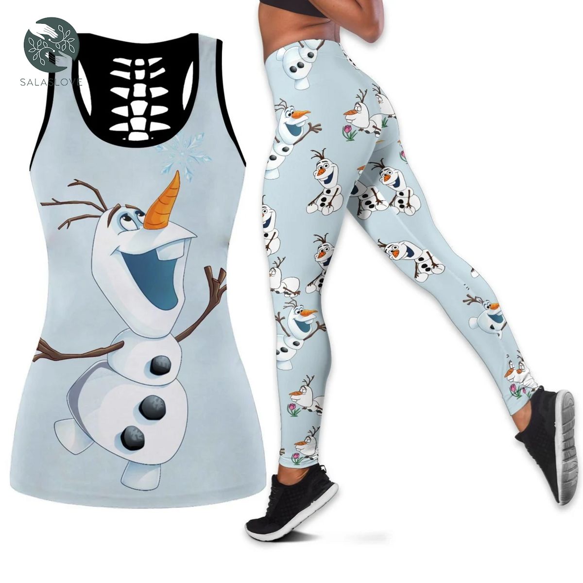 Big Olaf Snowman Frozen Combo Tank Top And Leggings 