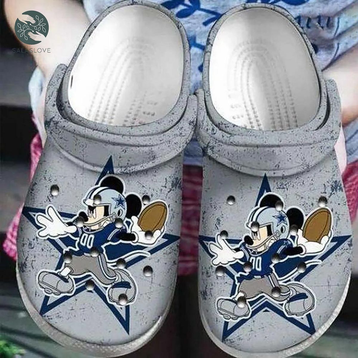 Dallas Cowboys Mickey 3D Crocs Crocband Clogs