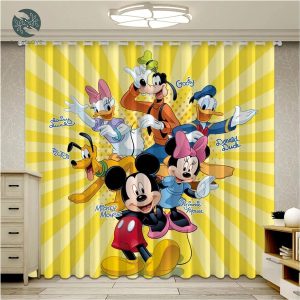 Disney Mickey Minnie And Friend Window Curtain And Shower Curtains