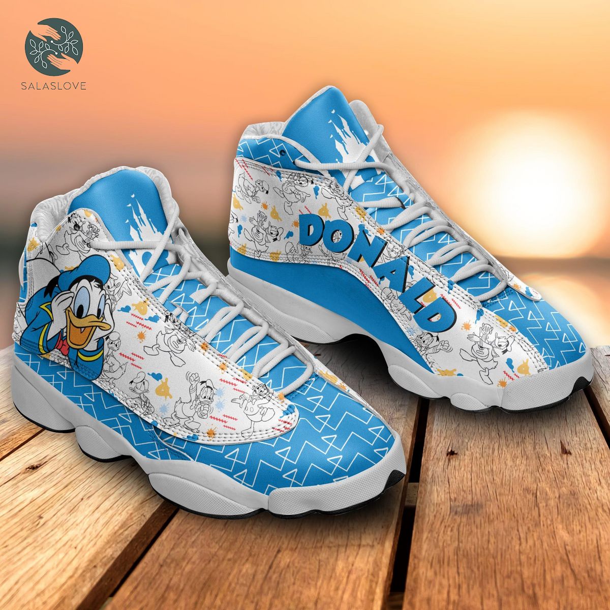 Donald Duck Disney Cartoon Air Jordan 13 Sneaker Shoes