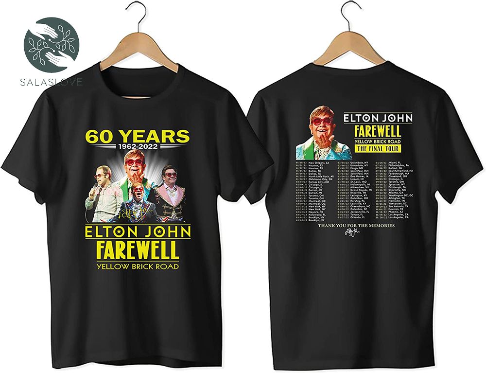 Eltons Johns Farewell Yellow Brick Road The Final Tour 2022 T-Shirt 