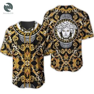Gianni Versace Gold Baseball Jersey Shirt Luxury Clothing Clothes Sport