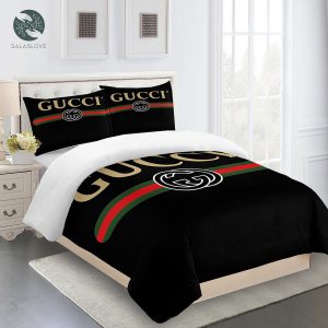 Gucci Bedding Set Black And Red Gold Aluxury Duvet Cover Bedding Sets