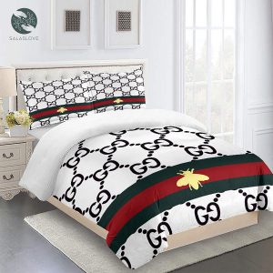 Gucci Bedding Set White And Black Red Fly Luxury Duvet Cover Bedding Sets