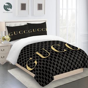 Gucci Bedding Set Black And Gold Luxury Duvet Cover Bedding Sets