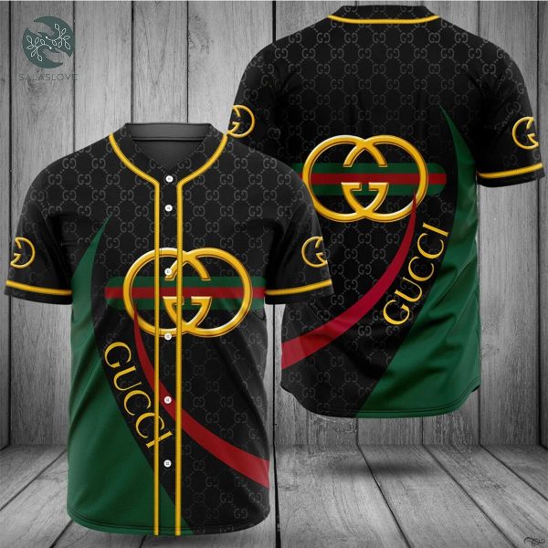 Gucci Black Green Baseball Jersey Shirt Luxury Clothing Clothes Sport For Men Women