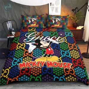 Gucci Mickey Mouse Bedding Set Duvet Cover Bedset