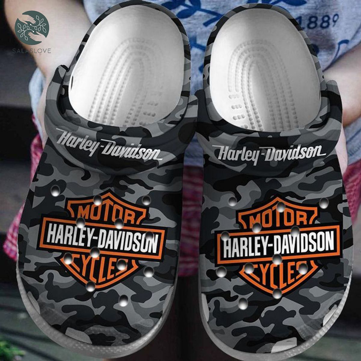 Harley Davidson Motorcycles 3D Crocs Crocband Clogs