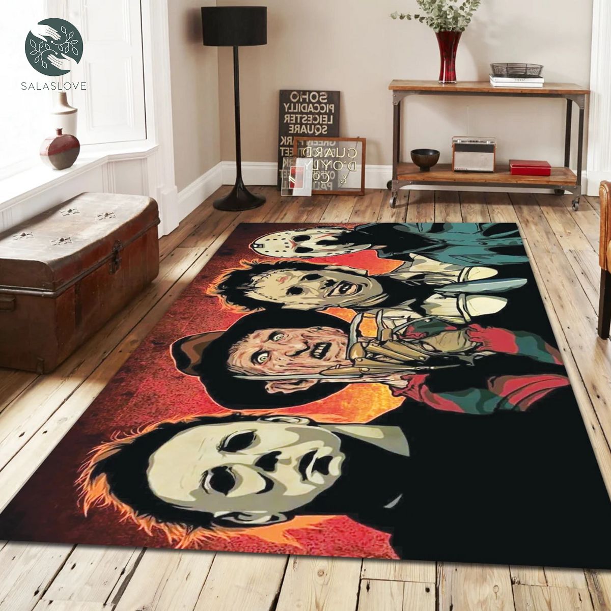 Horror Movie Characters Rug, Halloween Rugs For Living Room