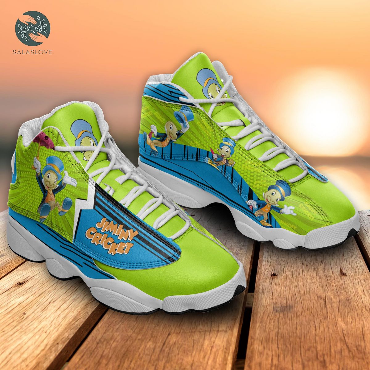 Jiminy Cricket Disney Cartoon Air Jordan 13 Sneaker Shoes