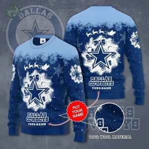 Dallas Cowboys Pattern Blue 3D Ugly Sweater