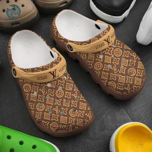 Louis Vuitton Gold 3D Crocs Crocband Clogs