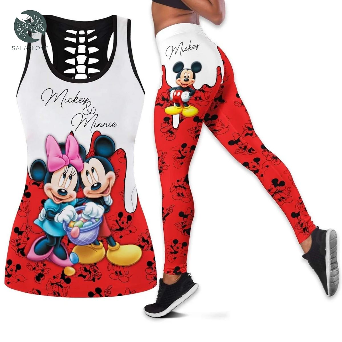 Mickey & Minnie Disney Combo Tank Top And Leggings