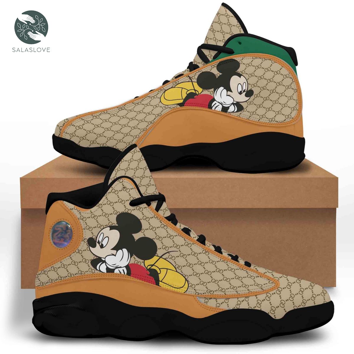 Mickey X Gucci Black Air Jordan 13 Sneakers Shoes High Top Shoes For Men Women