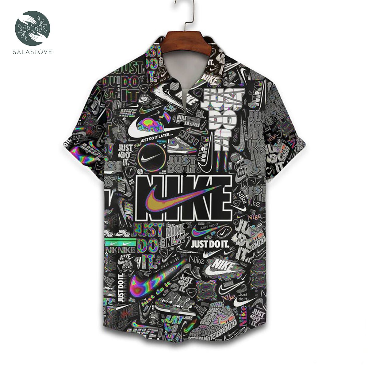 Nike Logo Pattern Hawaiian Shirt