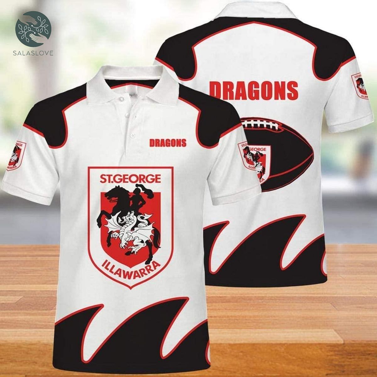 NRL St Georgeillawarra Dragons 3d Print Casual Summer Polo Shirt