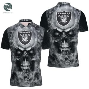 Oakland Raiders 3d Skull Jersey All Over Print Polo Shirt