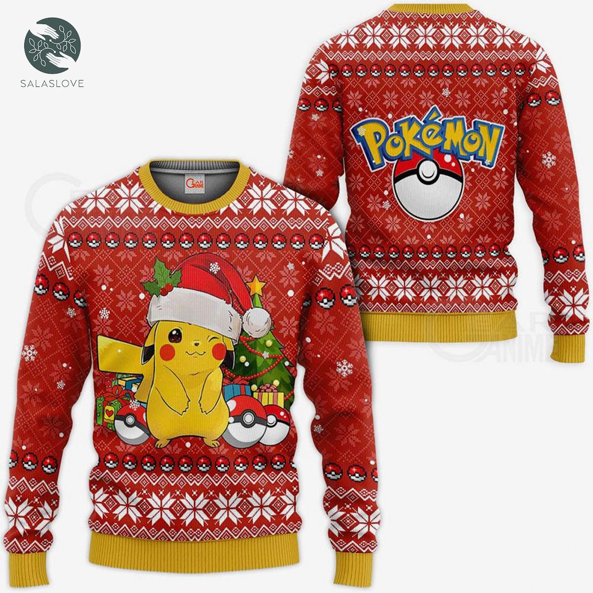 Pikachu Pokemon Christmas 3D Ugly Sweater 