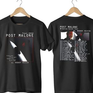 Post Malone Twelve Carat  Music Tour 2022 2 Side Shirt