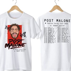 Post Malone Twelve Carat Tour 2022 Rapper Music Shirt