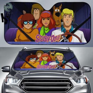 Scooby-doo With Team In Car Car Sun Shade