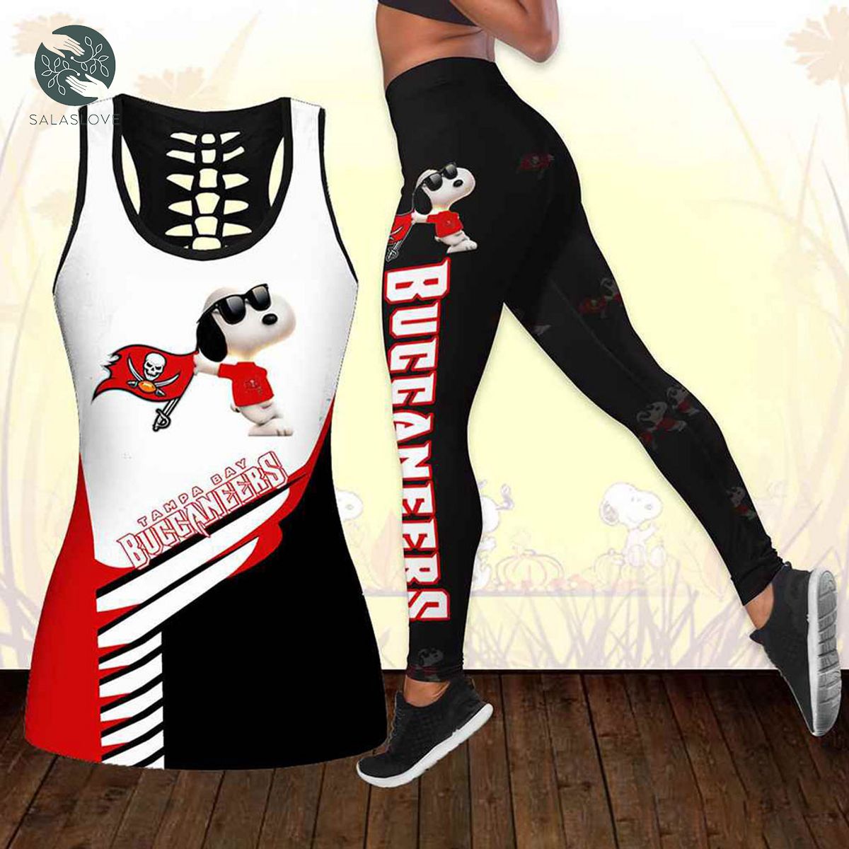 Tampa Bay Buccaneers Snoopy Combo Tank Top And Leggings



