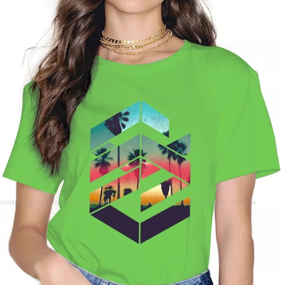 Coconut tree sunsets pattern T-shirt