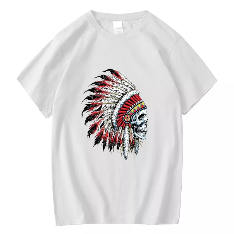 Native American Skull Feathers T-Shirt