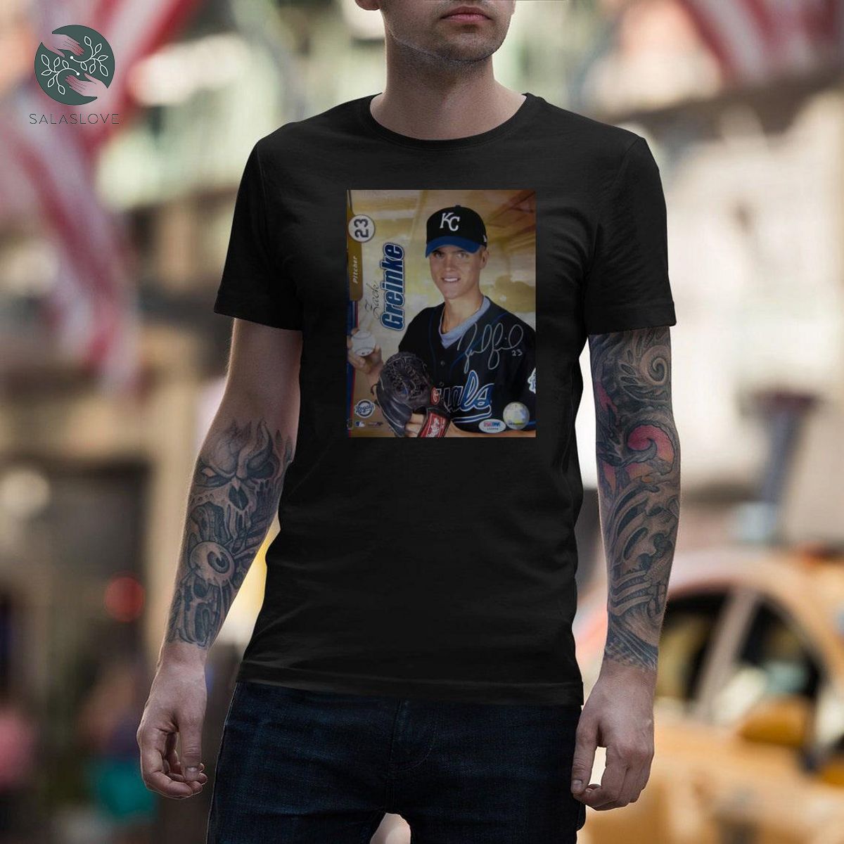 Zack Greinke Autographed Baseball T-shirt