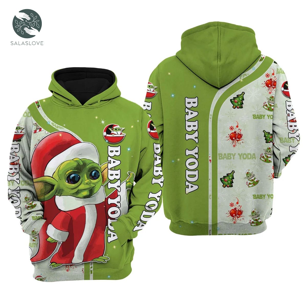 Baby Yoda Green Christmas Disney Sweatshirt Hoodie