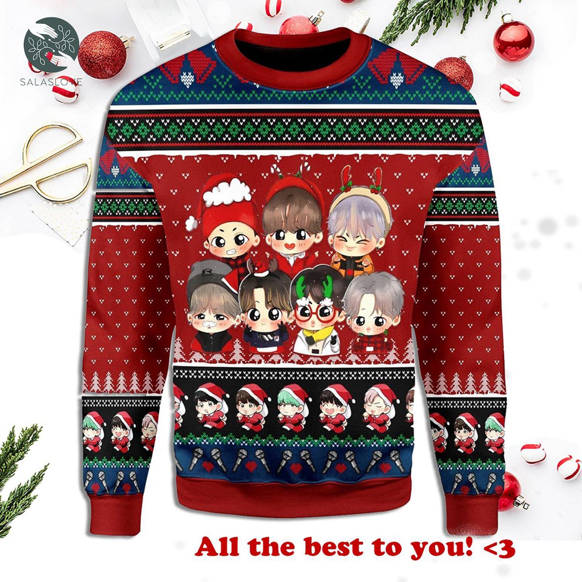Christmas Bts Band Idol Chibi Lovely Ugly Sweater