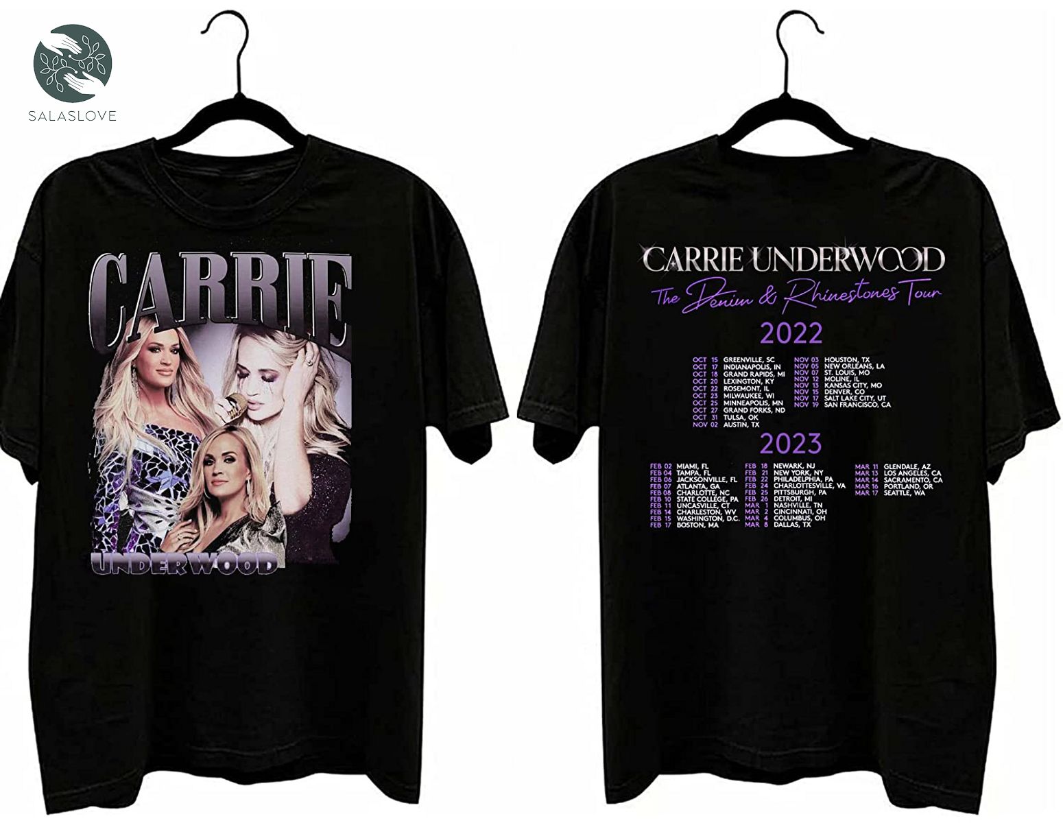 Denim and Rhinestones Tour Carrie Underwood 2022 World Tour Concert Shirt