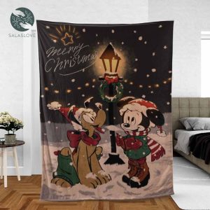 Disney Mickey And Pluto Merry Christmas Blanket