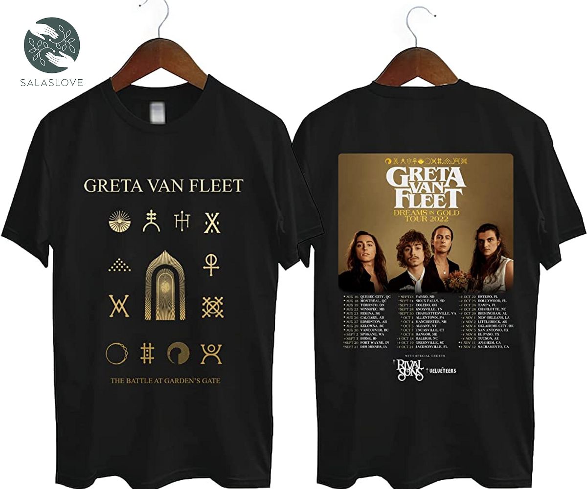 Dreams In Gold Tour 2022 Greta Van Fleet T-shirt

