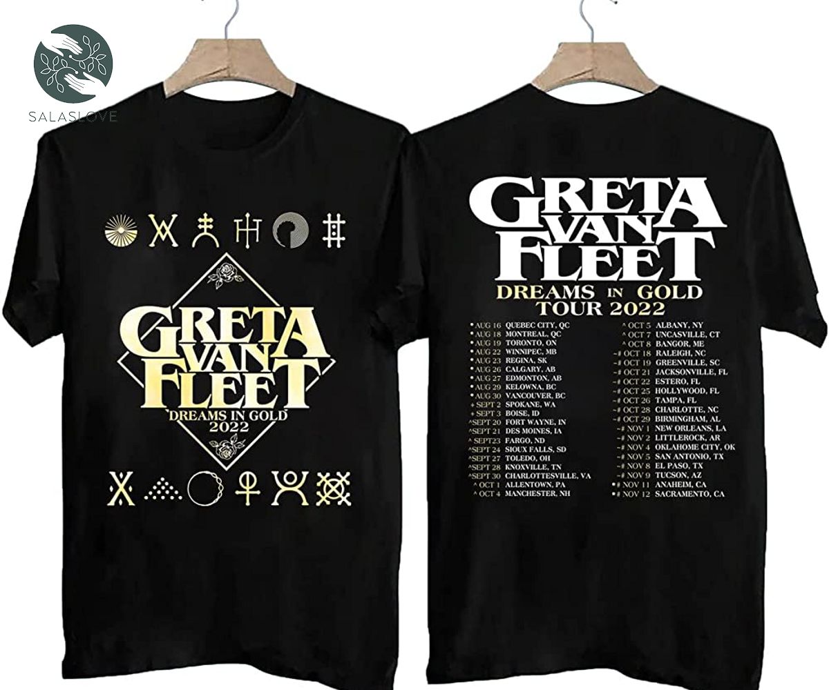 Greta Van Fleet Dreams In Gold Tour 2022 Shirt