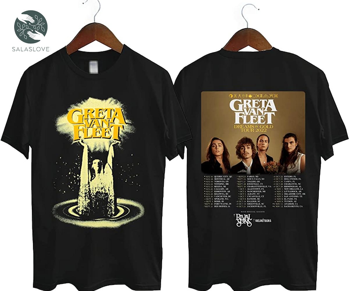 Greta Van Fleet Dreams in Gold Tour 2022 T-shirt
