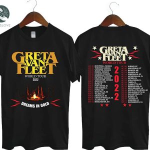 Greta Van Fleet Dreams In Gold Tour Shirt