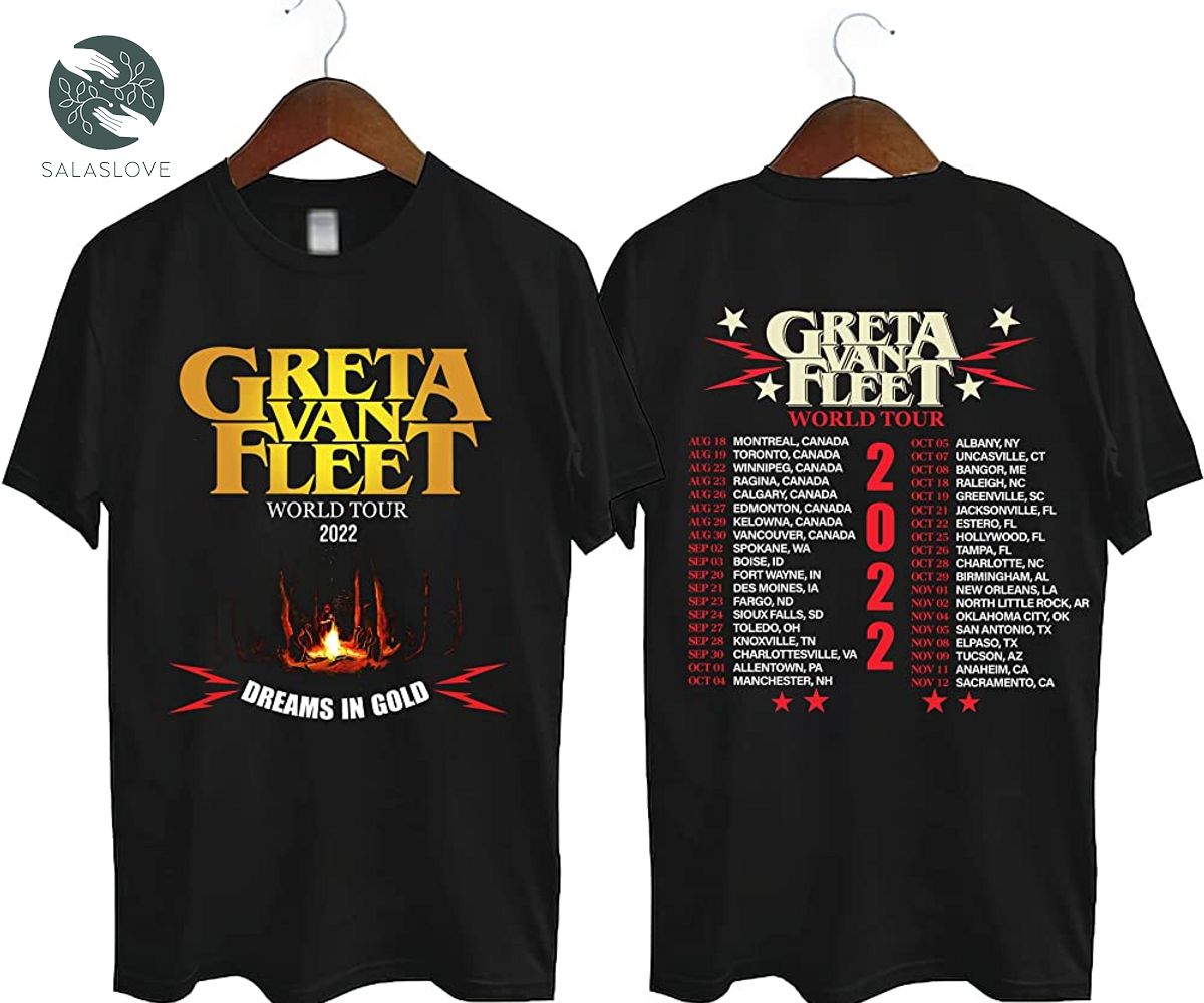 Greta Van Fleet Dreams In Gold Tour Shirt