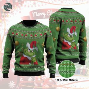 Grinch Christmas Wool Ugly Knitted Christmas Sweatshirt