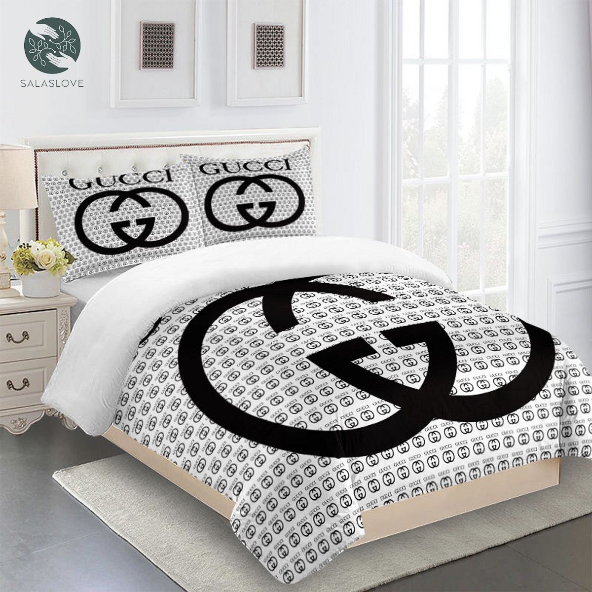 Gucci Bedding Set White And Black Luxury Bed Sheets