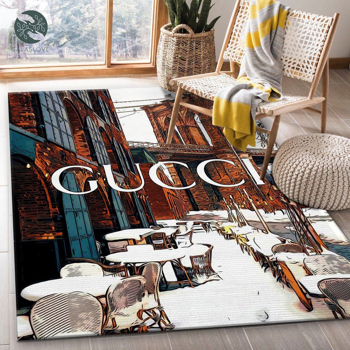 Gucci fashion area rug living room rug floor decor