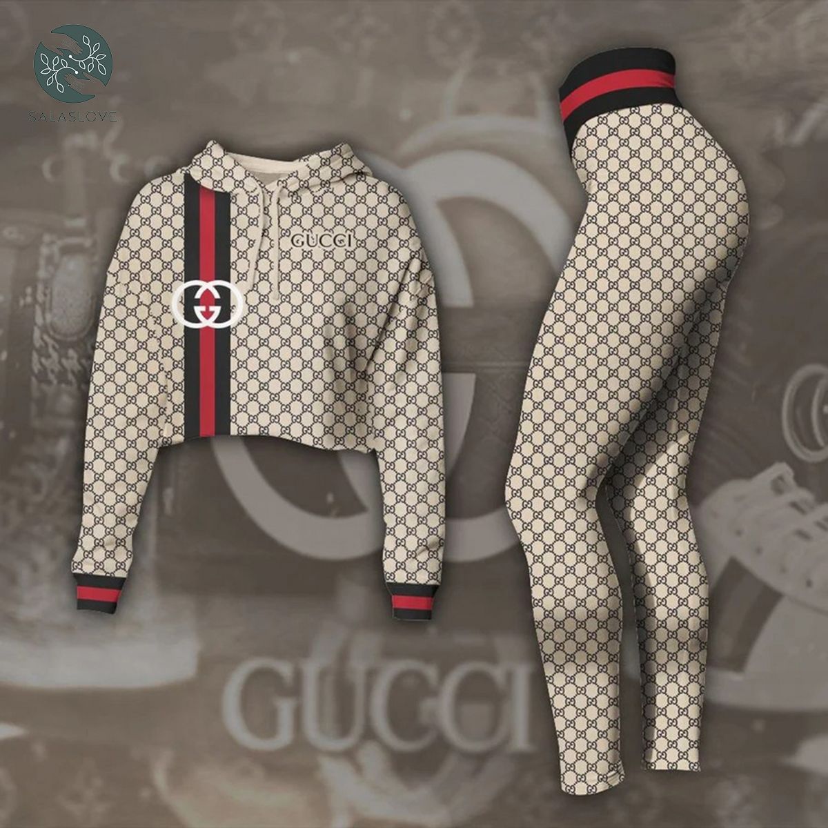 Gucci Logo Croptop Hoodie Leggings