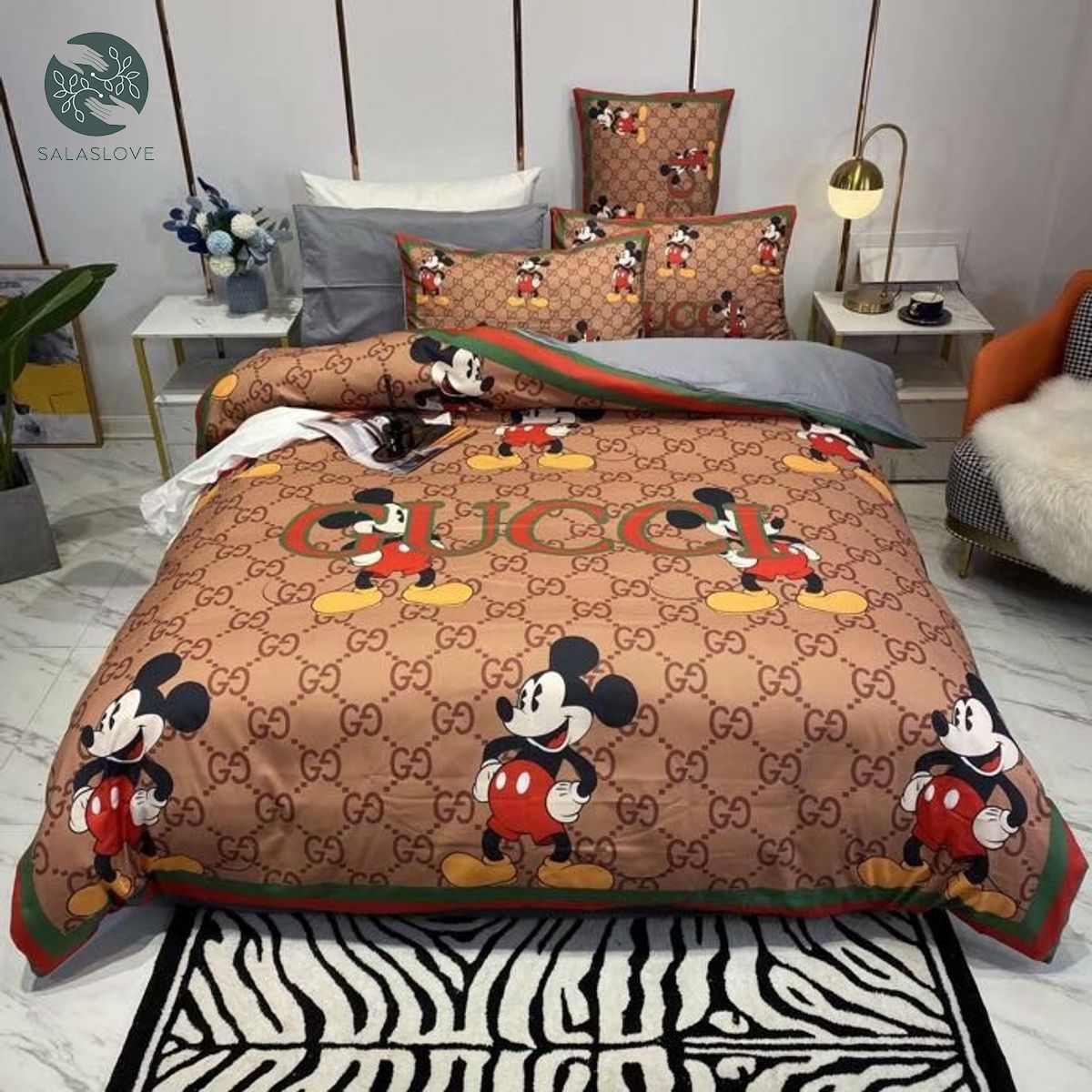 Gucci Mickey  Bedding Sets Luxury Brand Duvet Cover